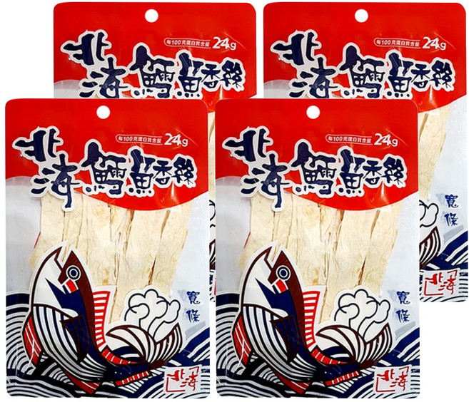 北海 鱈魚香絲 寬條, 38g, 4包