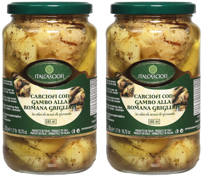 이탈카르쵸피 구운 아티초크 인 오일, 580ml, 2개
