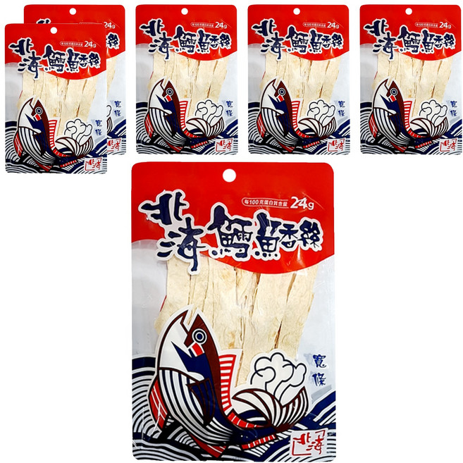 北海 鱈魚香絲 寬條, 38g, 6包