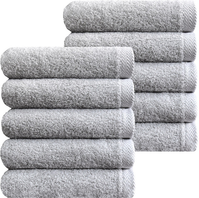 타월리스트 포르테 호텔 수건 200g 40수 코마사, 연회색, 10개