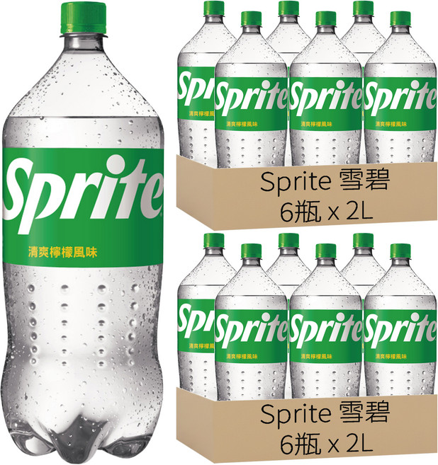Sprite 雪碧 清爽檸檬風味, 2L, 12瓶