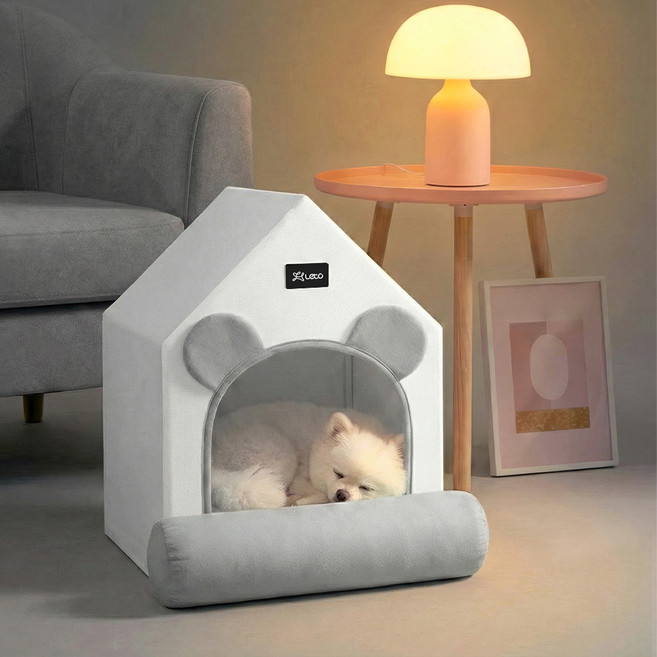 레토 강아지집 사계절 고양이집 숨숨집 대형 하우스, 그레이, 1개