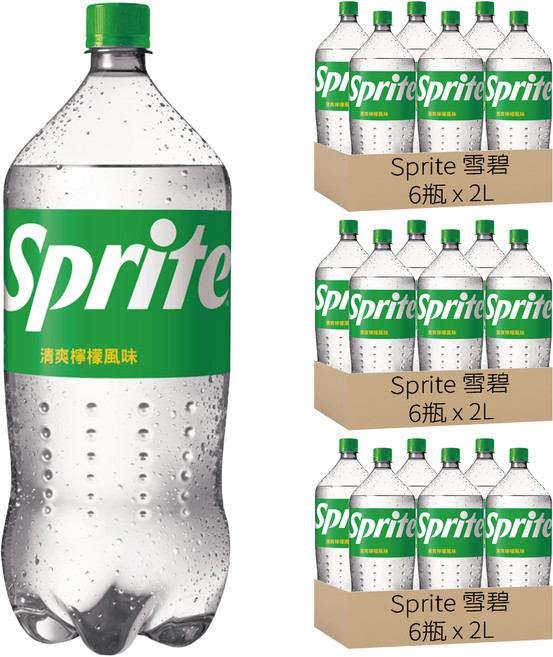 Sprite 雪碧 清爽檸檬風味, 2L, 18瓶