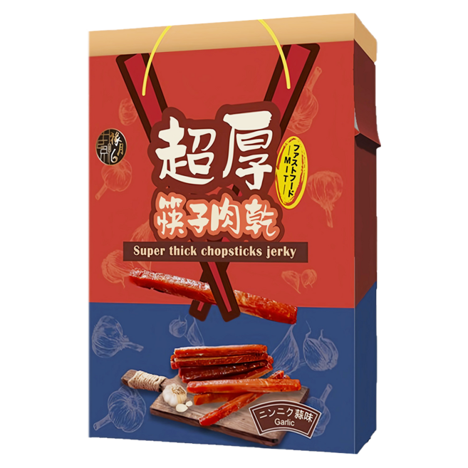 SUNFOOD 太禓食品 超厚筷子肉乾伴手禮盒 蒜味, 240g, 1盒