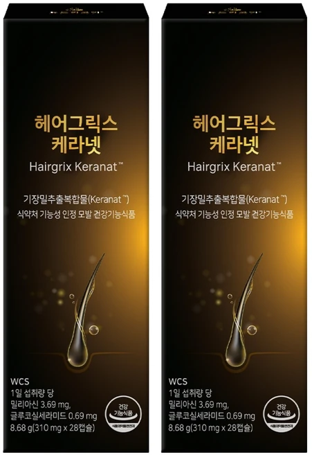 뉴트리코어 헤어그릭스 케라넷 8.68g, 28정, 2개 - 쿠팡