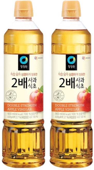 청정원 2배 사과식초, 900ml, 2개