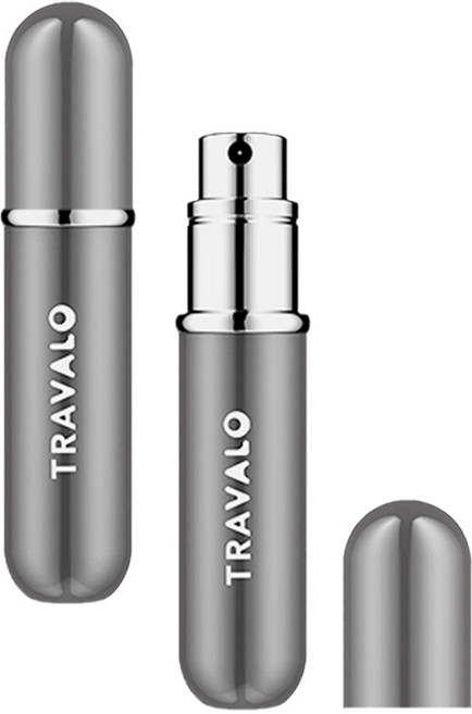 트라발로 클래식 뉴 펌핑식 충전 휴대용 향수공병 5ml, 티타늄, 2개