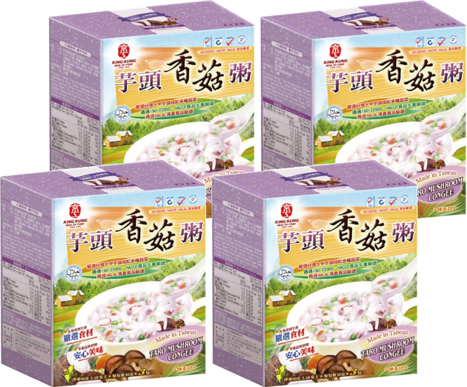京工 芋頭香菇粥, 90g, 4盒