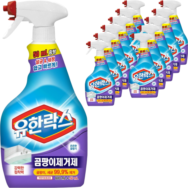 유한락스 곰팡이제거제, 650ml, 12개