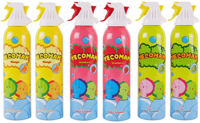 예꼬맘 버블 펀 바디 클렌저 딸기향 + 망고향 + 청포도향 세트, 2세트, 200ml