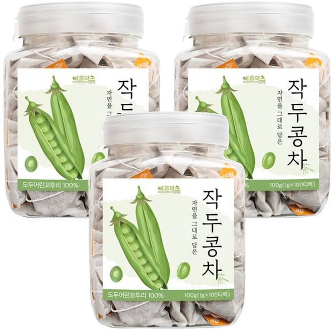 바른약초 볶은작두콩차 삼각티백, 1g, 100개입, 3개