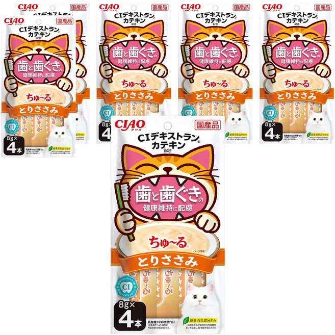 챠오츄르 고양이 짜먹는 간식 구강건강케어 4p, 닭가슴살, 32g, 6개