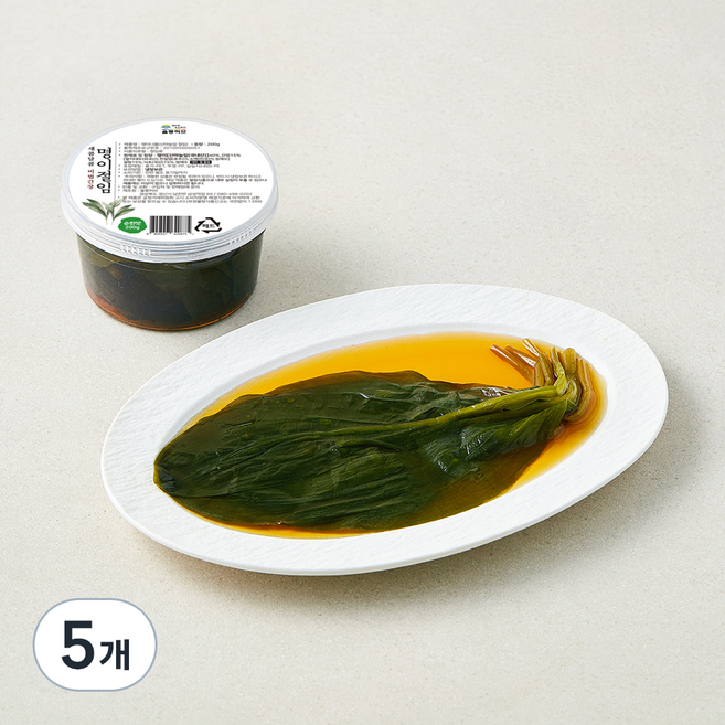 울릉허브 국내산 명이절임 순한맛, 200g, 5개