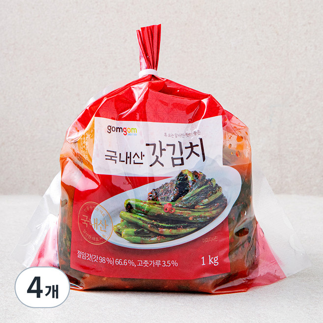 곰곰 국내산 갓김치, 1kg, 4개