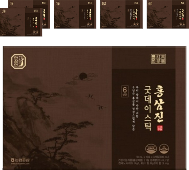 한삼인 홍삼진 굿데이스틱 30p, 300ml, 6개