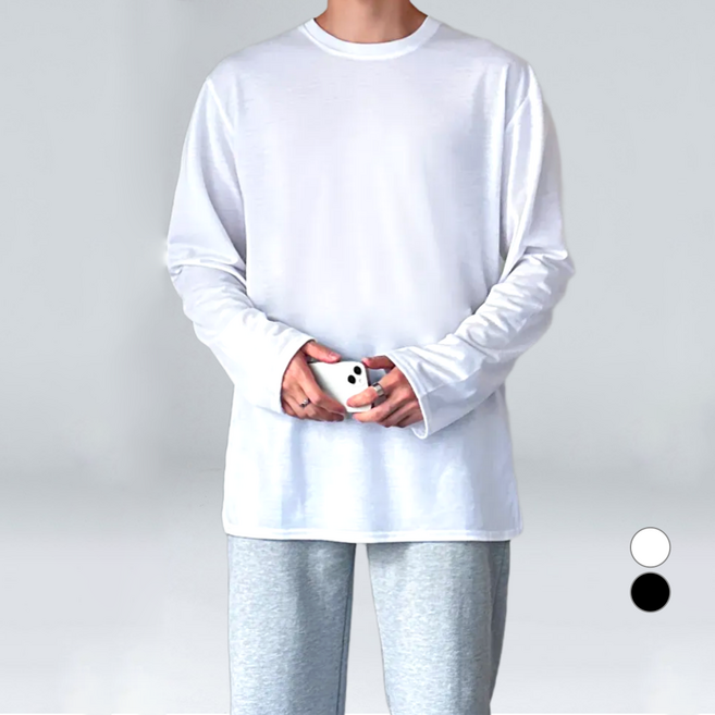 EV CLOSET 男士羊羔絨水洗層次感長袖T恤 4545-1