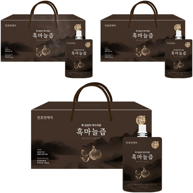천호엔케어 목 넘김이 부드러운 흑마늘즙, 2.1L, 3개