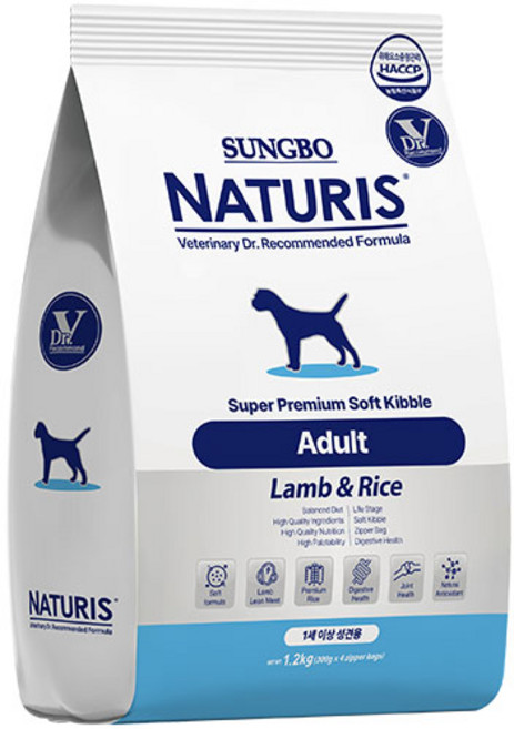 네츄리스 성보펫케어 어덜트 1세이상 강아지 네츄리스 프리미엄 소프트 사료, 양, 1.2kg, 1개