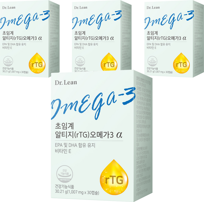 Dr.Lean 超臨界rTG Omega-3 Alpha魚油膠囊, 30顆, 4盒