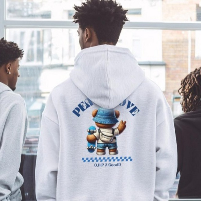 원헌드레드퍼센트 b뒤태미남 오버핏 헤비 후드J