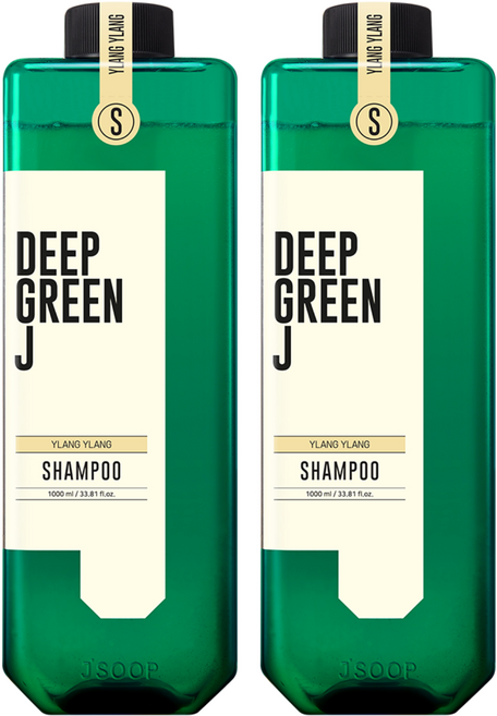 딥그린제이 아로마 약산성 비건 샴푸 일랑일랑향, 1L, 2개