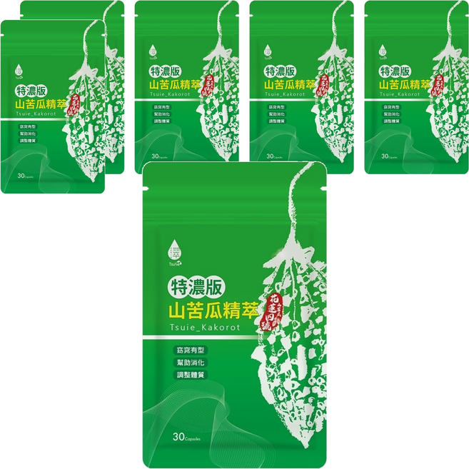Tsuie 日濢 特濃版山苦瓜精萃, 30顆, 560mg, 6包
