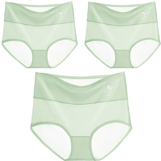 超薄冰絲無痕高腰內褲 Set 3 82.5%尼龍+17.5%彈性纖維 褲襠100%棉, 顏色隨機