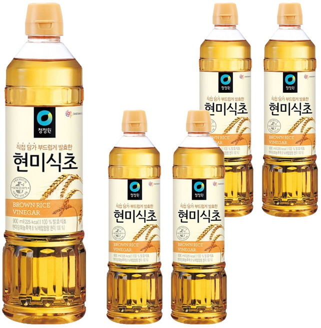 청정원 현미식초, 900ml, 5개