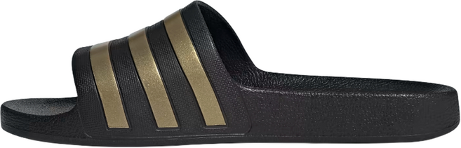 adidas 愛迪達 男女款 ADILETTE AQUA 拖鞋, 黑色 + 金色, 23.5cm