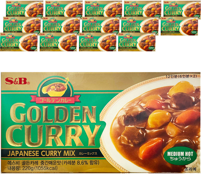 에스앤비골든 카레 중간 매운맛, 220g, 15개