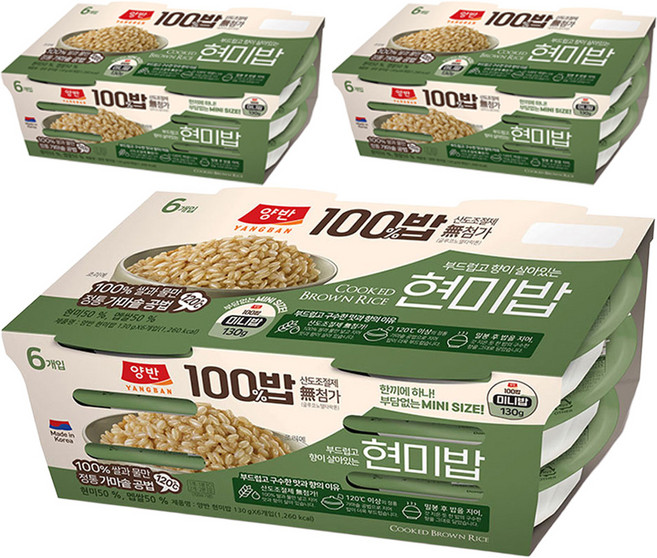 Dongwon 東遠 Yangban 兩班 東遠100飯糙米飯, 130g, 18個
