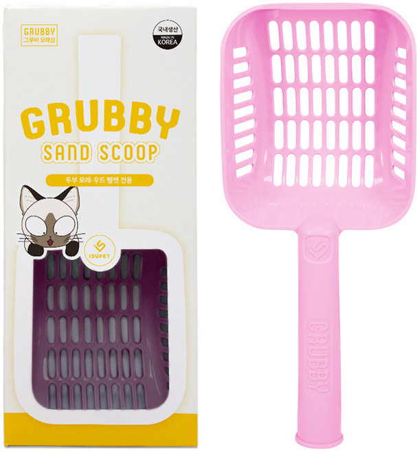 그루비 고양이 두부모래 삽, 멜로우 핑크, 1개