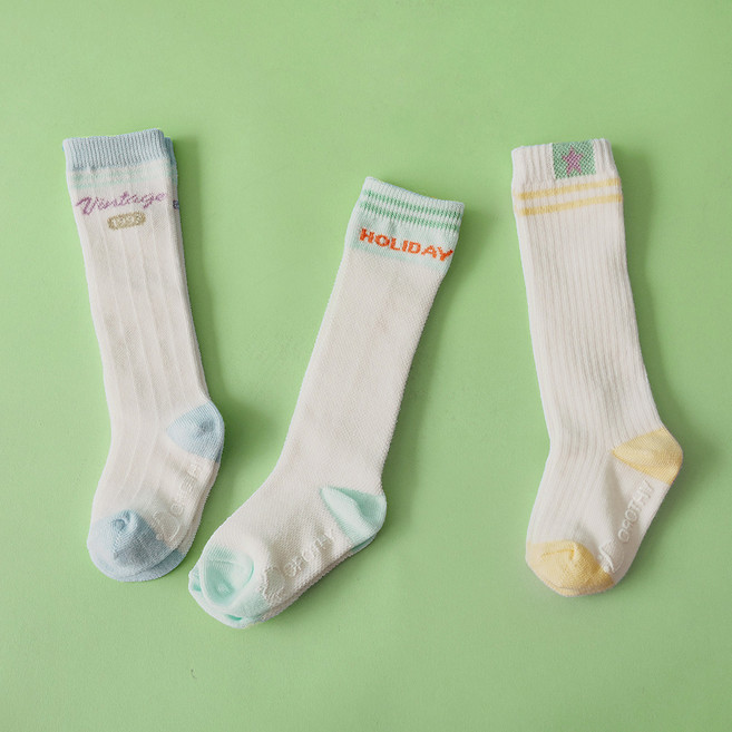 코코비도로시 아동용 블루벨 메쉬 골지 니삭스 3켤레 세트