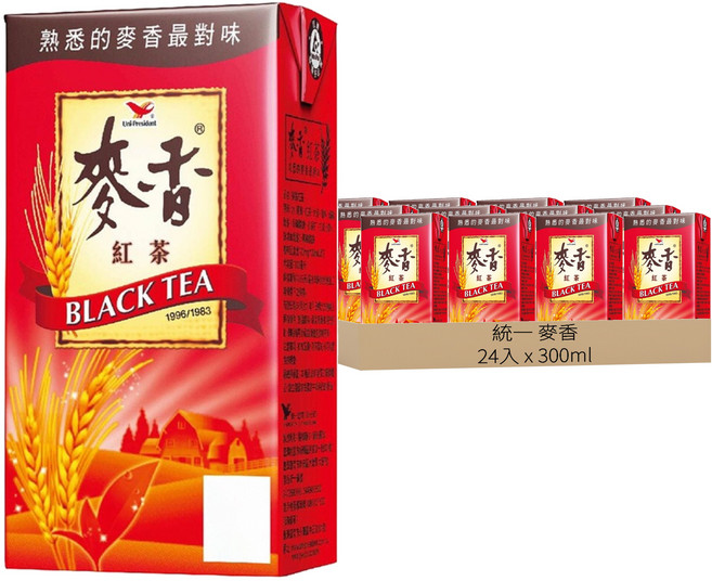 統一 麥香 紅茶, 300ml, 24入