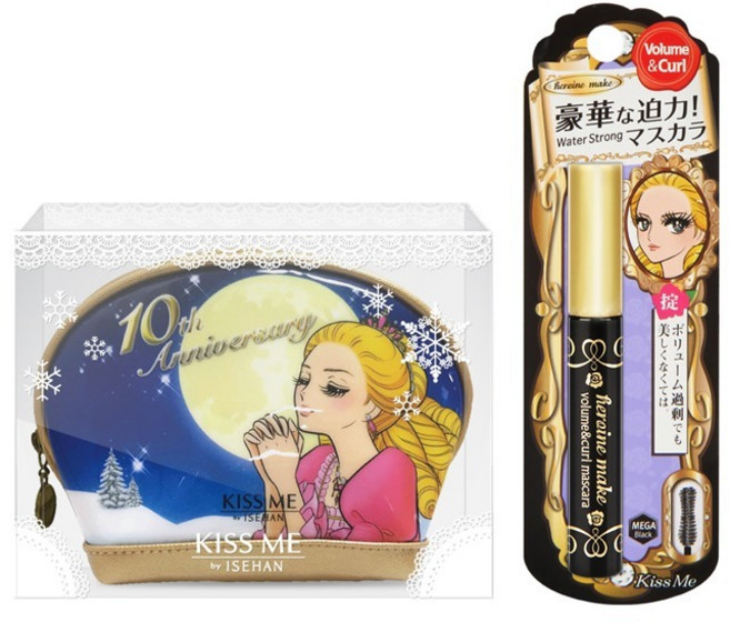 키스미 [한정판 10주년파우치 세트] 히로인 메이크 마스카라P - 볼륨앤컬, 딥블랙, 1개