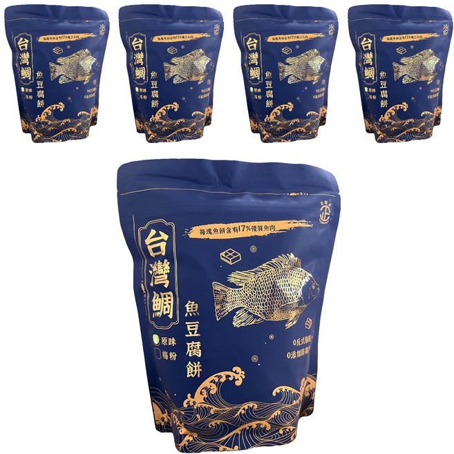 正經人 台灣鯛魚豆腐餅 原味, 5個, 100g
