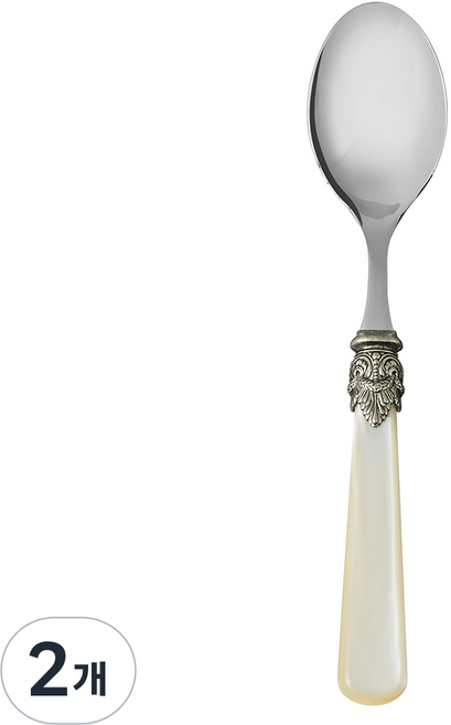 EME 나폴레옹 커트러리 디저트스푼, 펄 아이보리, 2개