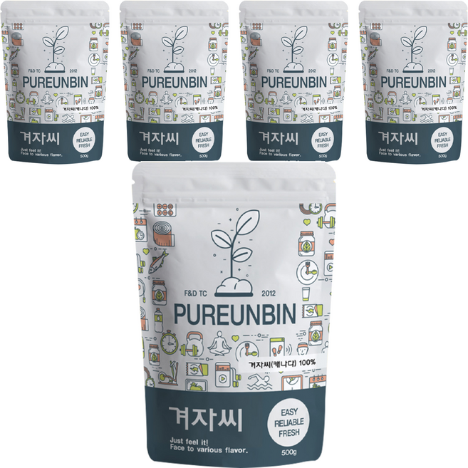 푸른빈 겨자씨, 500g, 5개