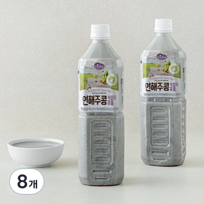 맑은물에 연해주콩 흑임자 콩물, 1L, 8개