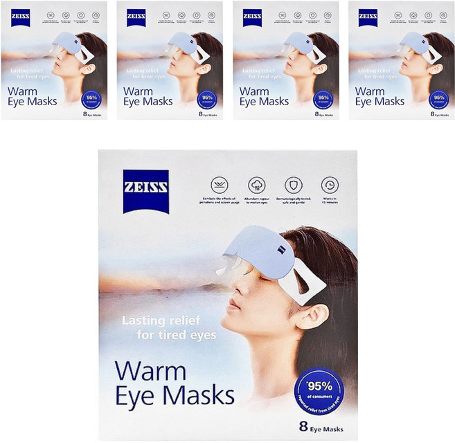 ZEISS 蔡司 蒸氣眼罩 40度恆溫 親膚透氣, 8個裝, 5盒