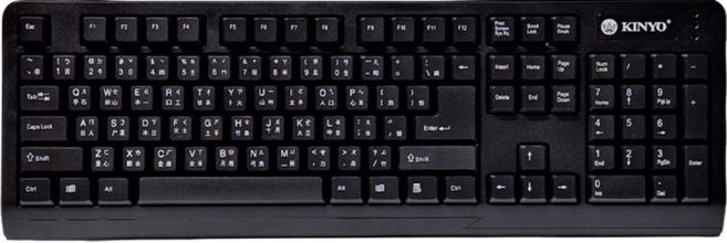 Kinyo PS/2 標準鍵盤 450 x 21 x 152mm 480g, KB-18B, 黑色