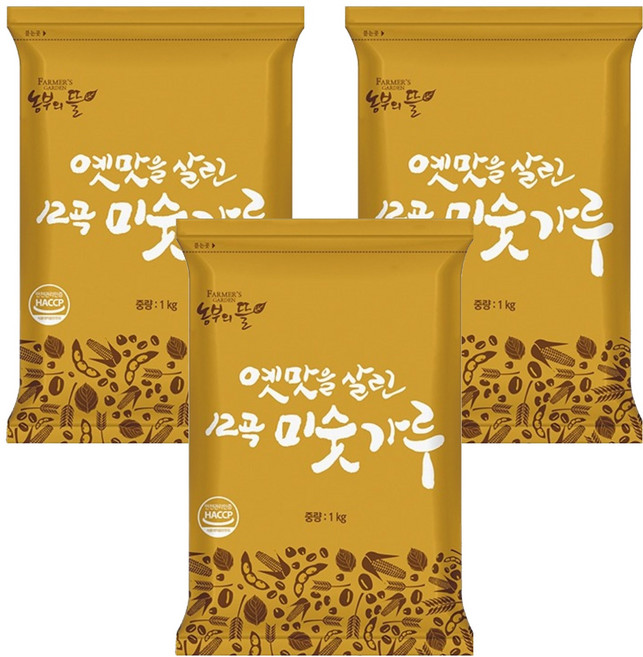 농부의뜰 12곡 미숫가루, 1kg, 3개