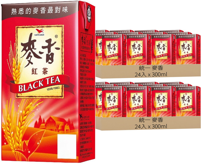 統一 麥香 紅茶, 300ml, 48入