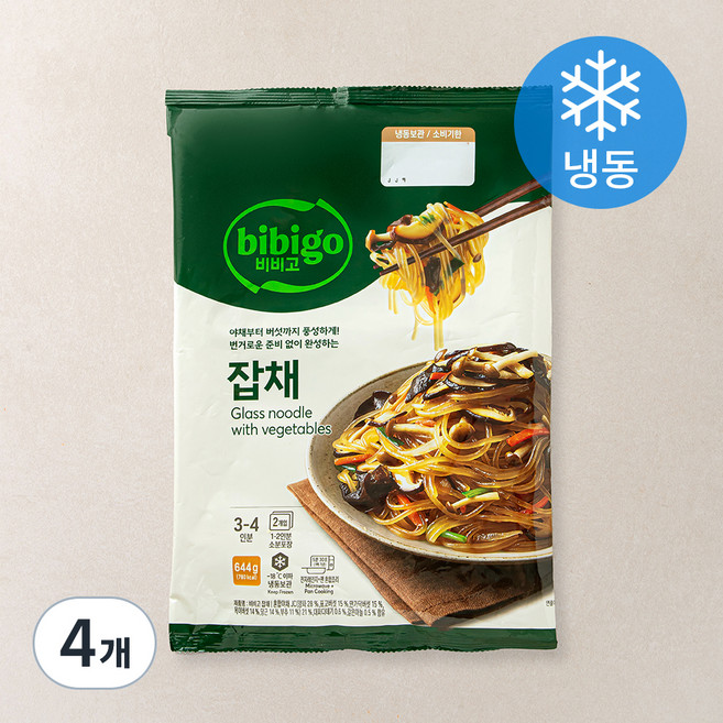 비비고 잡채 3~4인분 (냉동), 644g, 4개