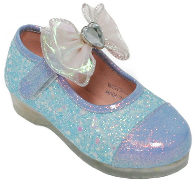 빔보빔바 여아용 클링 리본 LED 플랫슈즈