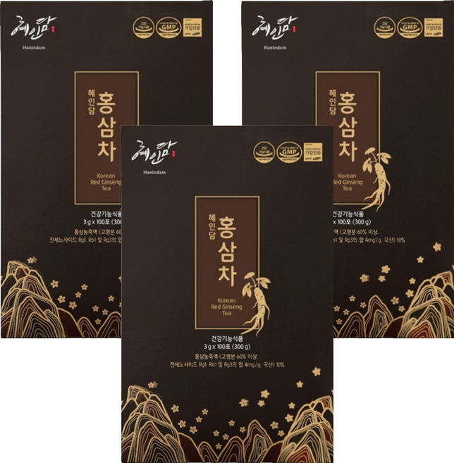 혜인담 홍삼차 100p + 쇼핑백, 300g, 3개