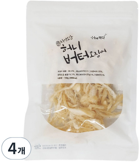 Themukda 更鮮嫩的魷魚乾 蜂蜜奶油口味, 150g, 4個