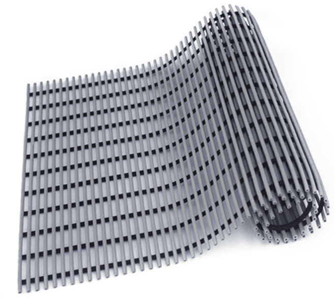 월광 미끄럼방지 튜브형 욕실매트 100 x 90 cm, 회색, 1개