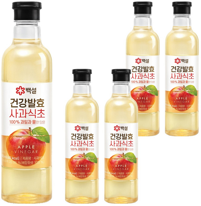 백설 건강발효 사과식초, 800ml, 5개