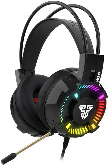 FANTECH HG19 RGB 電競耳機 大耳罩完美包覆 懸浮式頭帶設計 輕量352g, 黑色, 1組